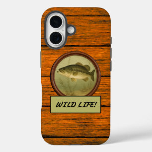 Grote mond Bass Wood Grain iPhone-hoesjes iPhone 16 Hoesje