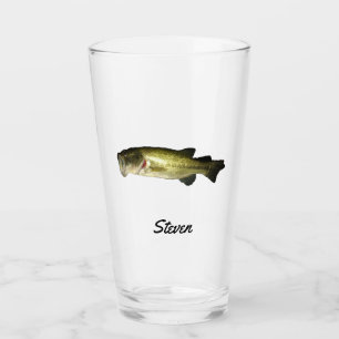 Grote mond basvis gepersonaliseerd bier glas