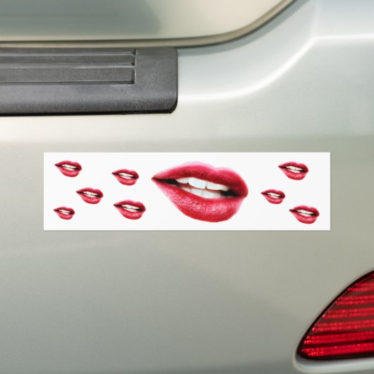 Grote mond bumpersticker (Op auto)
