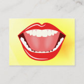 Grote Mond Geel Goud Professionele Tand Visitekaartje (Achterkant)