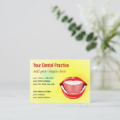 Grote Mond Geel Goud Professionele Tand Visitekaartje (Staand voorkant)