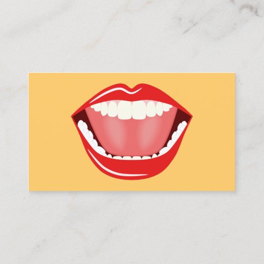 Grote Mond Goud Professionele Tand Kinder Tandarts Visitekaartje (Achterkant)