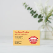 Grote Mond Goud Professionele Tand Kinder Tandarts Visitekaartje (Staand voorkant)