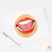 Grote Mond Grappig Koel Lachen Ronde Stickers (Envelop)