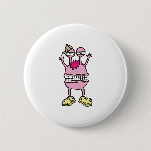 grote mond grappig monster ronde button 5,7 cm (Voorkant)