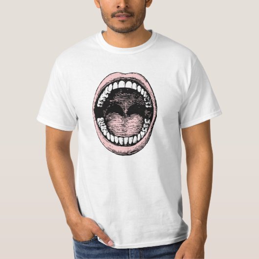 grote mond grappige orthodontist t-shirt (Voorkant)