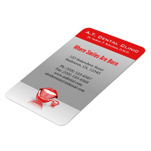 Grote Mond Lach Tandheelkundige Grote Premium Flex Magneet (Linkerzijde)