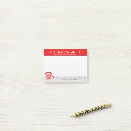 Grote Mond Tandarts Kleine Post-it® notes (Op bureau)