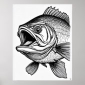 Grote mondbas - Fish Art Print (Voorkant)