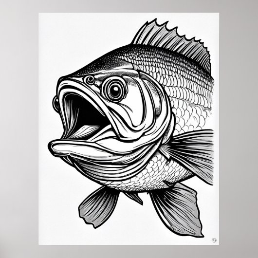 Grote mondbas - Fish Art Print (Voorkant)