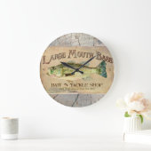 Grote mondbas Lakeside Vist Cabine Wood Grote Klok (Huis)