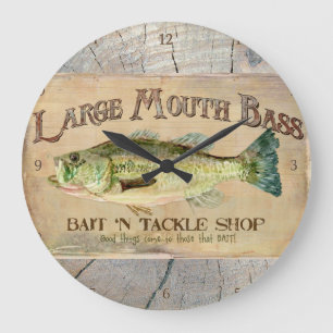 Grote mondbas Lakeside Vist Cabine Wood Klok