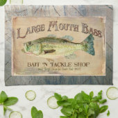 Grote mondbas Lakeside Vist Cabine Wood Theedoek (Gevouwen)