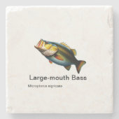 grote-mondbas op marmer stenen onderzetter (Voorkant)