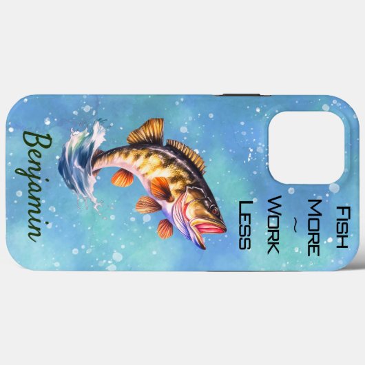 Grote mondbas springen uit het water Case-Mate iPhone case (Achterkant (horizontaal))