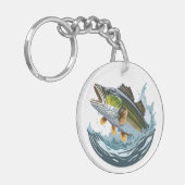 Grote Mondbas Stricking Wateroppervlak Sleutelhang Sleutelhanger (Voorkant Links)