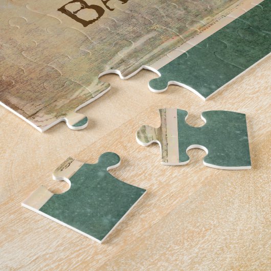 Grote mondbas Vist het Cabin Decor Blue Legpuzzel (Zijkant)