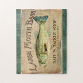 Grote mondbas Vist het Cabin Decor Blue Legpuzzel (Verticaal)