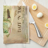 Grote mondbas Vist het Cabin Decor Blue Theedoek (Quarter Fold)