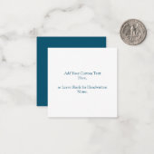 Grote Monogram Eenvoudige Navy Blue Note Kaart Notitiekaartje (Voorkant / Achterkant in situ)