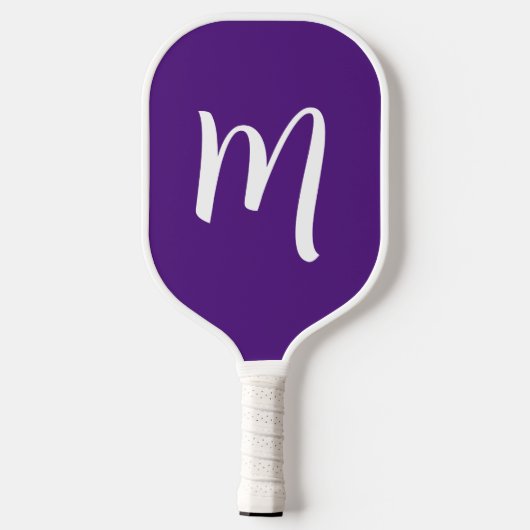 Grote monogram Elegant Script Royal Paars Pickleball Paddle (Achterkant)