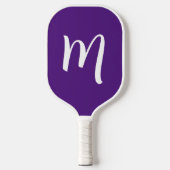 Grote monogram Elegant Script Royal Paars Pickleball Paddle (Voorkant)