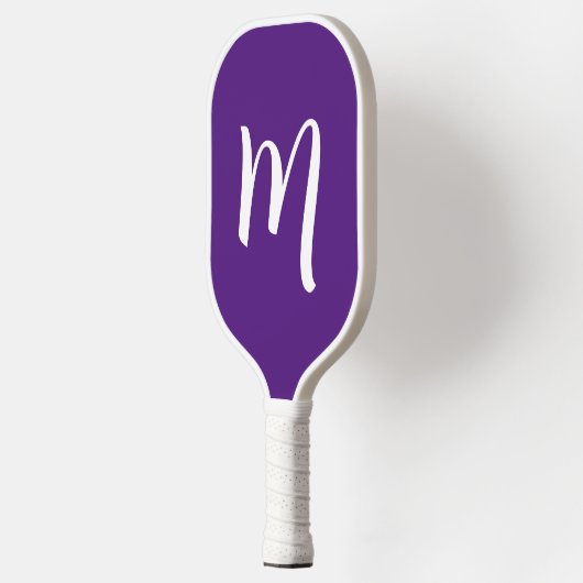 Grote monogram Elegant Script Royal Paars Pickleball Paddle (Links)