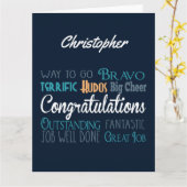 Grote Monogram Gefeliciteerd Wenskaart Kaart (Gele Bloem)