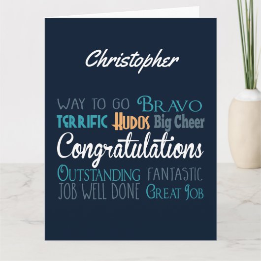 Grote Monogram Gefeliciteerd Wenskaart Kaart (Voorkant)