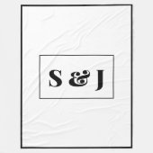 Grote Monogram Initialen op Elegant Wit Fleece Deken (Voorkant)