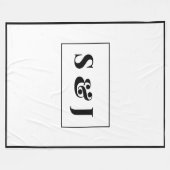 Grote Monogram Initialen op Elegant Wit Fleece Deken (Voorkant (Horizontaal))