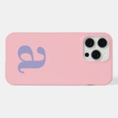 Grote Monogram Letter Roze & Blauw Minimalistisch iPhone Hoesje (Achterkant horizontaal)