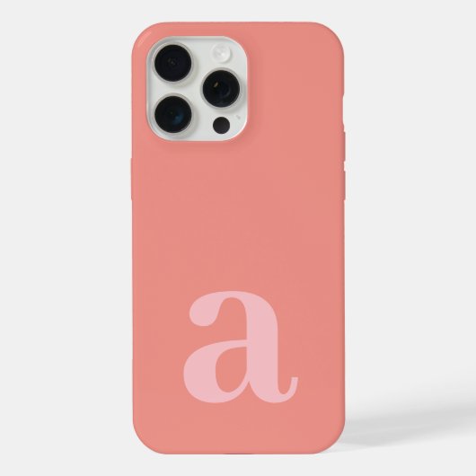 Grote Monogram Letter Roze Minimalistisch iPhone Hoesje (Achterkant)