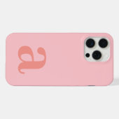 Grote Monogram Letter Roze Minimalistisch iPhone Hoesje (Achterkant horizontaal)