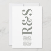 Grote Monogram Modern Bold Sage Groene Bruiloft Kaart (Voorkant)