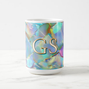 Grote monogram of naam op opal koffiemok