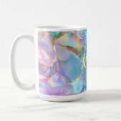 Grote monogram of naam op opal koffiemok (Links)