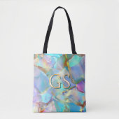 Grote monogram of naam op opal tote bag (Voorkant)