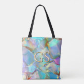 Grote monogram of naam op opal tote bag (Achterkant)