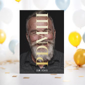 Grote Monogram Vet Gedrukt Gouden Verjaardag Folie Uitnodiging