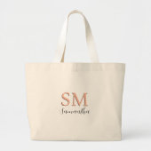 Grote Monogram & Zwarte Script Naam, Vs 2 Tote Bag (Voorkant)