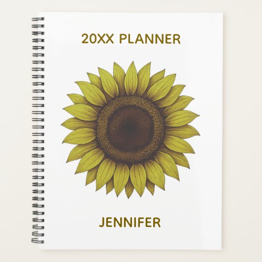 Grote Mooie Aardse Zonnebloem Unisex Planner (Voorkant)