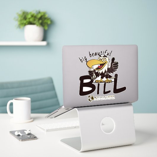 GROTE MOOIE BILL STICKER (Laptop op bureau)