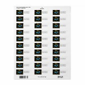 Grote, mooie, blauwe vlinder etiket (Full Sheet)
