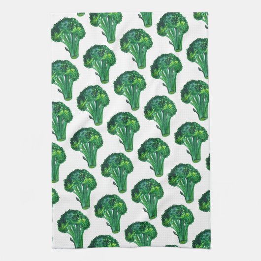 Grote mooie broccoli eten je groenten theedoek (Verticaal)