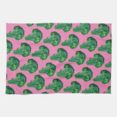 Grote, mooie broccoli eten je veggies roze theedoek (Horizontaal)