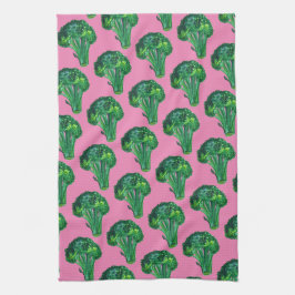 Grote, mooie broccoli eten je veggies roze theedoek