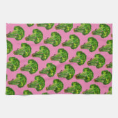 Grote, mooie broccoli eten je veggies roze theedoek (Horizontaal)
