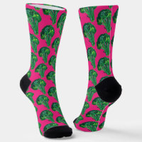 Grote mooie Broccoli Fun-Waterverf, helder roze