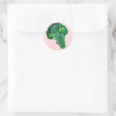 Grote mooie Broccoli roze Ronde Sticker (Tas)